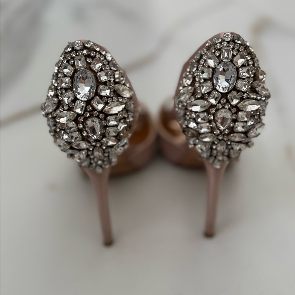 Badgley Mischka Elegant Pink Embellished Women's Heels